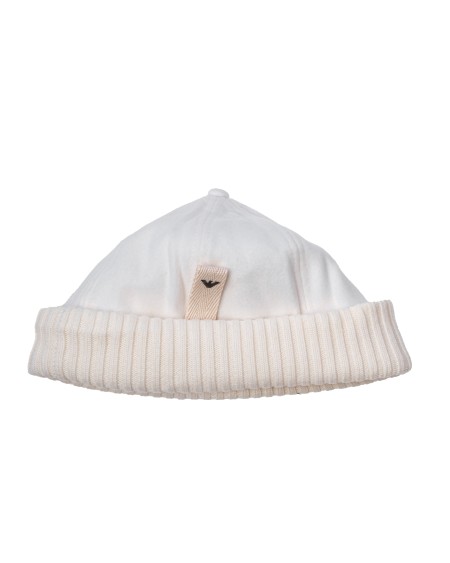 Shop EMPORIO ARMANI  Cappello: Emporio Armani berretto in panno con risvolto in maglia.
Panno.
Risvolto in maglia a coste.
Etichetta logata.
Composizione: 100% Poliestere.
Fabbricato in Cina.. 627396 3F566-00011